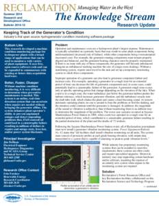 Summer 2014 Research and DevelopmHQW2I¿FH Bulletin[removed]The Knowledge Stream