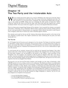 Page 43  Chapter 10 The Tea Party and the Intolerable Acts  W