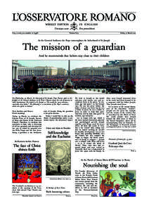 Price € 1,00. Back issues € 2,00  L’OSSERVATORE ROMANO WEEKLY EDITION  IN ENGLISH