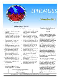 EPHEMERIS November 2012 SJAA Activities Calendar Jim Van Nuland  November