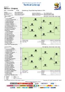 2010 FIFA World Cup South Africa™  Tactical Line-up