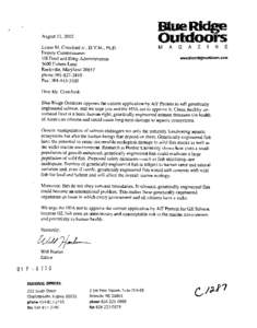 August 11,2002 Lester M. Crawford Jr., D.V.M,, Ph.D. Deputy Commissioner US Food and Drug Administration 5600 Fishers Lane Rockville, Maryland 20857