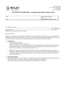 605 Third Avenue New York, NYFAX: LICENSE TO PUBLISH - amended copyright transfer form