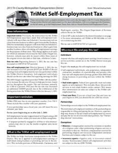 2012 Tri-County Metropolitan Transportation District TriMet Self-Employment Tax Form TM and Instructions[removed]