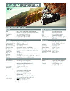 SPORT  standard specifications Engine  SAFETY & SECURITY