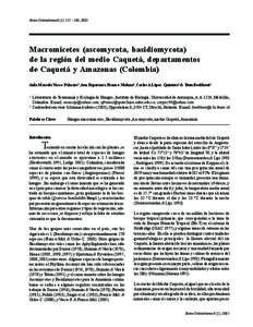 Biota Colombiana[removed], 2005  Macromicetes (ascomycota, basidiomycota)