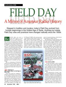 Contesting / American Radio Relay League / Field Day / Radioteletype / Q code / Ultra high frequency / D-STAR / Federal Communications Commission / Amateur radio / Radio / Personal life