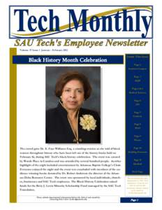Volume 37 Issue 1 January - February[removed]Black History Month Celebration Inside This Issue Page 2