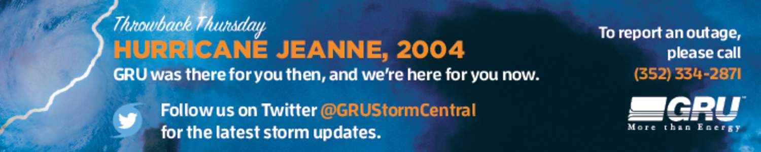 Throwback Thursday  HURRICANE JEANNE, 2004 GRU was there for you then, and we’re here for you now.  Follow us on Twitter @GRUStormCentral