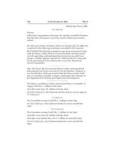 Daily Sitting 34, Wednesday, May 4, 2005, Journal of the Legislative Assembly of New Brunswick