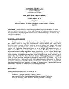 State court / Tribal sovereignty in the United States / Montana v. United States / Indian Child Welfare Act / Child support / Federal government of the United States / Nevada v. Hicks / United States Constitution / Supreme Court of the United States / Law / United States / Americas