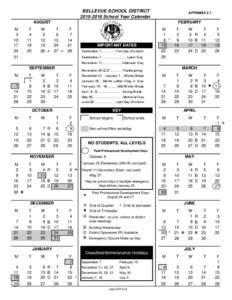 BELLEVUE SCHOOL DISTRICT[removed]School Year Calendar APPENDIX 4.1  AUGUST