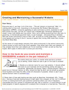 Creating and Maintaining a Successful Website in the Pet Industry