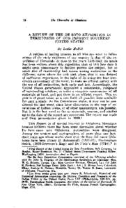 The Chronicles of Oklahoma  A REVIEW O F THE DE SOT0 EXPEDITION IN TERRITORIES OF OUR PRESENT SOUTHERN UNITED STATES