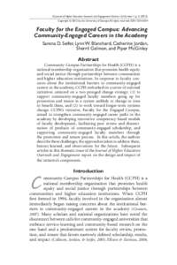 © Journal of Higher Education Outreach and Engagement,Volume 16, Number 1, p. 5, (2012) Copyright © 2012 by the University of Georgia. All rights reserved. ISSNFaculty for the Engaged Campus: Advancing Commu