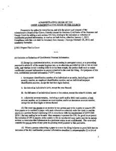 .,  ADMINISTRATNE ORDER·OF TIIE CHIEF ADMINISTRATIVE ruDGE OF THE COURTS Pursuant to the authority vested in me, and with 1he advice and consent of1he Administrative Board of the Courts, I hereby amend the Unifonn Civil