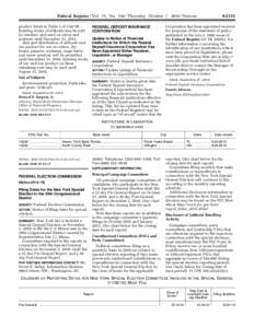 [removed]Federal Register / Vol. 75, No[removed]Thursday, October 7, [removed]Notices product listed in Table 1 of Unit III. Existing stocks of aldicarb may be sold by retailers, and used on citrus and