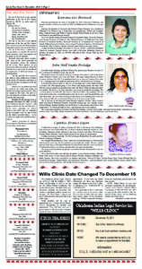 Sac & Fox News v December 2011 v Page 2  Sac and Fox News The Sac & Fox News is the monthly publication of the Sac & Fox Nation, located on SH 99, six miles south of
