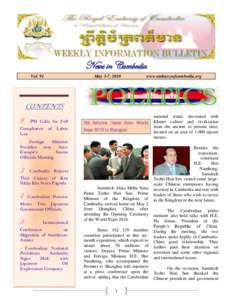 News in Cambodia Vol. 92 May10-21, 2010  www.embassyofcambodia.org