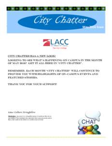 City Chatter  May 2016 Issue The City’s College