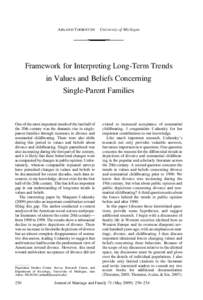 Framework for Interpreting Long-Term Trends in Values and Beliefs Concerning Single-Parent Families
