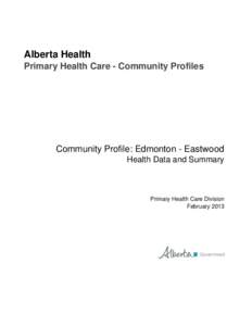Primary Health Care Community Profile - Edmonton - Eastwood