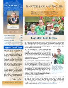 VOL.14 Issue 9 May 31, 2014 In This Issue ►► Message From Kalani