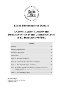 Legal Protection of Designs