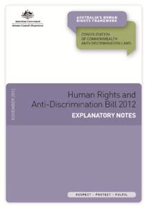 Microsoft Word - 12#701070DOC  Human Rights and Anti-Discrimination Bill[removed]Explanatory Notes