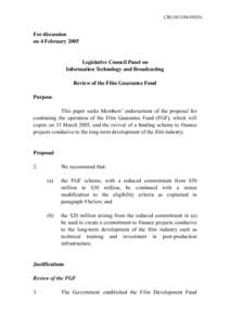 CB[removed])  For discussion on 4 February[removed]Legislative Council Panel on