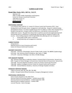 2014  Daniel M. Sosin –Page 1 CURRICULUM VITAE Daniel Marc Sosin, M.D., M.P.H., F.A.C.P.