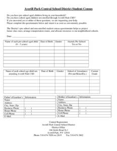 Microsoft Word - Averill Park Central School District Student Census.doc