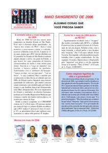 MAIO SANGRENTO DE 2006 ALGUMAS COISAS QUE OBSERVATÓRIO DAS VIOLÊNCIAS POLICIAIS - SP