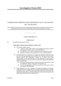 Investigatory Powers Bill  COMMONS DISAGREEMENT (LORDS AMENDMENTS 15B, 15C, 338B, 339B AND 339C) AND REASONS [The page and line references are to HL Bill 40, the bill as first printed for the Lords.]