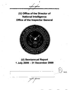 (U) Office of the Director of  National Intelligence Office of the Inspector General