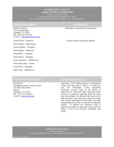 WASHINGTON COUNTY AGRICULTURE COMMITTEE County Government Center 1 Government Center Place, Abingdon, VA[removed]PH: ([removed][removed]Bristol) FAX: ([removed]