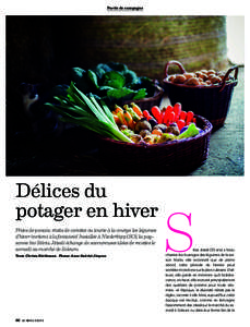 Partie de campagne  Délices du potager en hiver Frites de panais, röstis de carottes ou tourte à la courge: les légumes d’hiver invitent à la fantaisie! Installée à Niederbipp (SO), la paysanne bio Silvia Jäiss