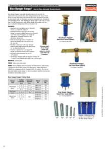 Simpson Strong-Tie ® Anchoring and Fastening Systems for Concrete and Masonry  Blue Banger Hanger   Cast-In-Place, Internally Threaded Inserts ®  Blue Banger Hanger® internally threaded inserts are cast into the