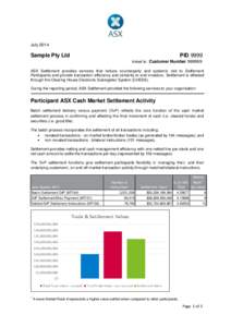 July[removed]Sample Pty Ltd PID 9999 linked to: Customer Number[removed]