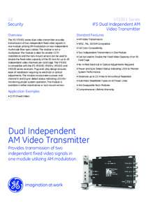 GE Security VT1001 Series IFS Dual Independent AM Video Transmitter