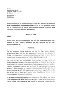 Leopold Museum-Privatstiftung: Beschluss Egon Schiele, Sitzender schwarzhaariger Mann