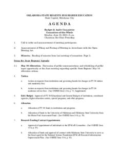 Oak Ridge Associated Universities / American Association of State Colleges and Universities / Oklahoma State Regents for Higher Education / Governor of Oklahoma / Oklahoma City / University of Oklahoma / Oklahoma State University–Stillwater / Oklahoma State System of Higher Education / Oklahoma / Association of Public and Land-Grant Universities / North Central Association of Colleges and Schools