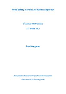 Microsoft Word - fifth TRIPP annual lecture_fred wegman.docx