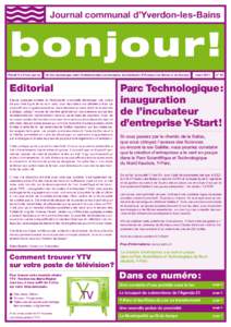 Journal communal d’Yverdon-les-Bains  bonjour!
