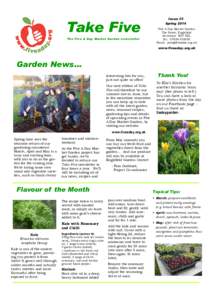 Take Five The Five A Day Market Garden newsletter Issue 35 Spring 2014 Five A Day Market Garden