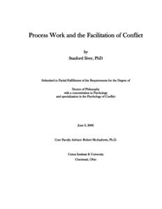 Psychology / Multi-track diplomacy / Facilitator / Behavior / Human behavior / Conflict resolution / Psychotherapy / Process oriented psychology / Worldwork