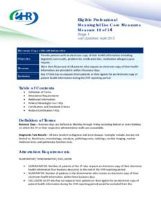 Eligible Professional Meaningful Use Core Measures Measure 12 of 14