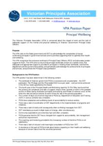 The Victorian Principals Association (VPA) Council has received reports regarding concerns from VPA members across the state in relation to Targeted Schools