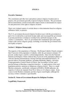 Freedom of religion in Angola / Religion in Kyrgyzstan / Asia / African witchcraft / Politics