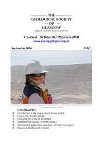 THE ______________ GEOLOGICAL SOCIETY _____ OF _____ GLASGOW ______________